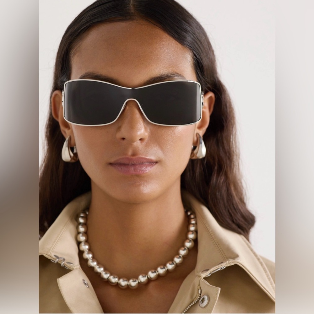 Celine Maxi Metal Triomphe Silver Sunglasses Mask CL40283U Collection SS 2024